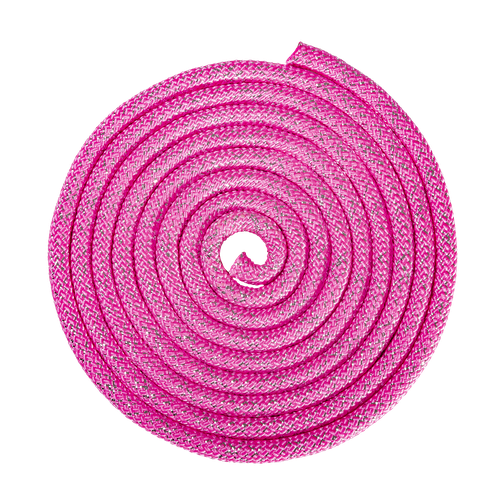 Скакалка для художественной гимнастики Amely Rgj-304, 3м, розовый/серебряный, с люрексом 42219727 2