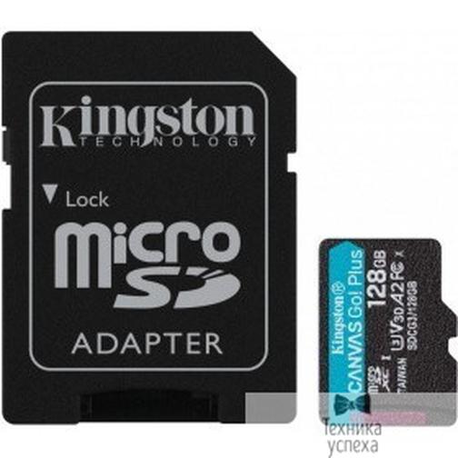Kingston Карта Памяти micro SDXC 128Gb Kingston Canvas Go Plus UHS-I U3 A2 + ADP (170/90 MB/s) SDCG3/128GB 42630564