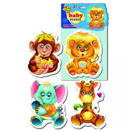 Мягкие пазлы 4 в 1 Baby Puzzle - Зоопарк, 16 элементов Vladi Toys 37725696 1