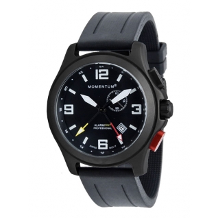 Часы Momentum Vortech GMT Alarm BLACK-ION (каучук, сапфир) Momentum by St. Moritz Watch Corp