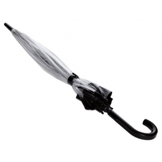 Прозрачный зонт трость с окантовкой черного цвета