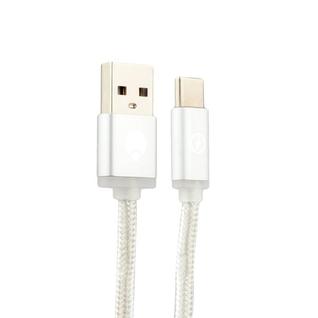 USB дата-кабель COTEetCI M20 NYLON series Type-C Cable CS2128-TS (1.2m) Серебристый