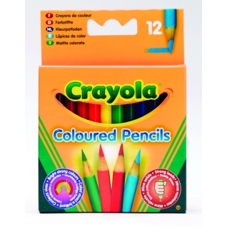 Короткие цветные карандаши, 12 штук Crayola