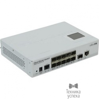 Mikrotik MikroTik CRS212-1G-10S-1S+IN Коммутатор Cloud Router Switch with Atheros QC8519 400Mhz CPU, 64MB RAM, 1xGigabit LAN, 10xSFP cages, 1xSFP+ cage, RouterOS L5, LCD panel, desktop case, PSU