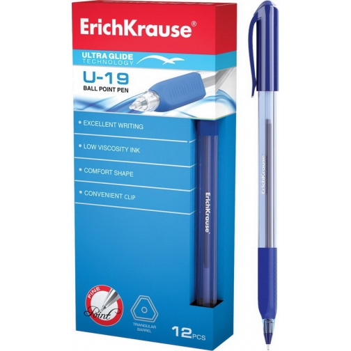 Ручка шариковая U-19 Ultra Glide Technology СИНИЕ (коробка 12 шт.) ErichKrause 37923838
