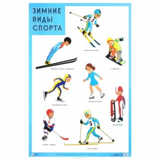 Обучающий плакат "Зимние виды спорта" Мозаика-Синтез