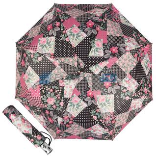 Зонт складной "Пэчворк", черный/розовый