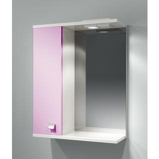 Шкаф зеркальный ДОМИНО 55 левый с/о (цвет розовый) (TIVOLI)