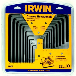 Ключи Irwin шестигранные набор L короткие и длинные 1,5-10 мм 22 шт