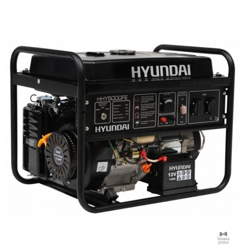 Hyundai HYUNDAI HHY 5020FE Генератор бензиновый Запуск ручной/электро, HYUNDAI IC340, 4-х такт, 11 л.с., 340 см3, 230В/50Гц, 4,5 кВт/nom 4,0кВт, Вес 76,5 кг 37882203