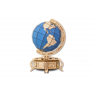 Сборные модели EWA Деревянный конструктор 3D Globe (глобус голубой)