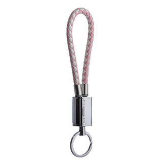 USB дата-кабель-брелок COTEetCI M33 FASHION series MicroUSB Keychain Cable CS2146-WP (0.25m) white/ pink