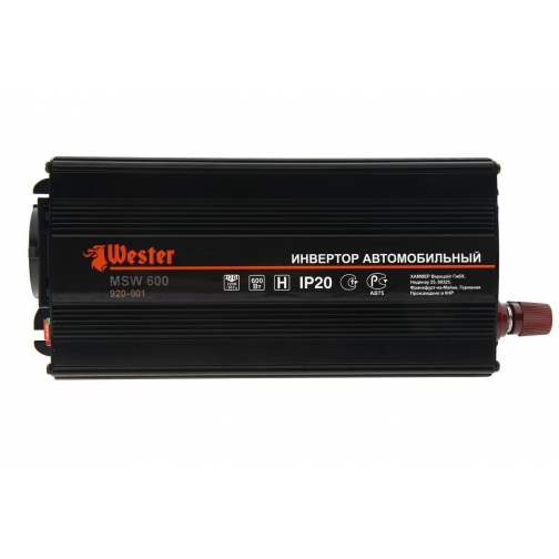 Преобразователь инверторный а/м WESTER MSW600  12-220В+USB; 600Вт ... 1210180 3
