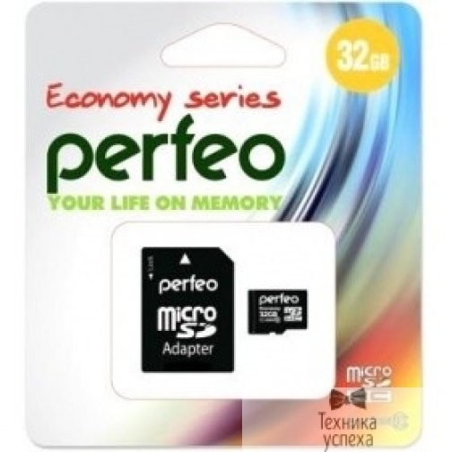 Perfeo Micro SecureDigital 32Gb Perfeo PF32GMCSH10AES MicroSDHC Class 10, SD adapter 9270781