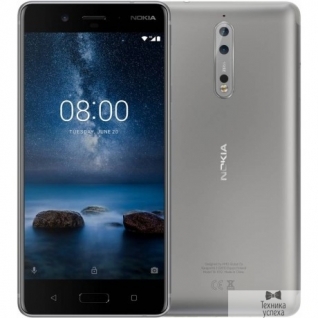 Nokia NOKIA 8 DS TA-1004 STEEL 11NB1S01A09 матовый стальной 5.3'' ( 2560x1440)IPS/Snapdragon 835 MSM8998/64Gb/4Gb/3G/4G/13/13MP+13MP/Android 7.1