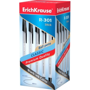 Ручка шариковая R-301 CLASSIC 1.0 Stick (коробка 50 шт.) ЧЕРНАЯ ErichKrause