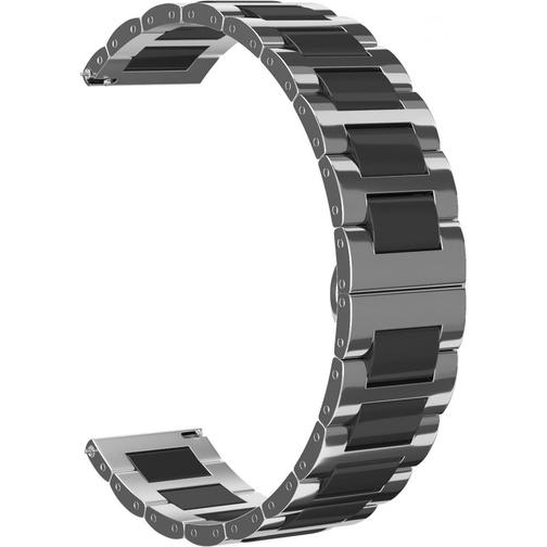 Ремешок металлический GSMIN Chafe 20 для Ticwatch 2 / E (Серебристо - черный) 42766946 2