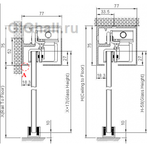 Автоматическая система для откатной двери L- 2000 мм 37013311