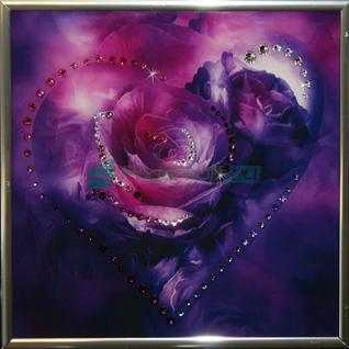 Картина "Цвет сердца - фиолетовый" со стразами Swarovski