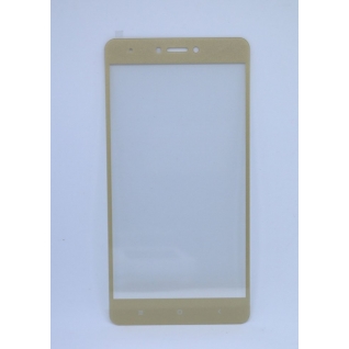 Защитное стекло 9H Xiaomi RedMi Note 4x (с рамкой) (Золотая) маленький рис
