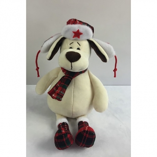 Мягкая игрушка "Собака в ушанке с шарфом", 18 см ABtoys