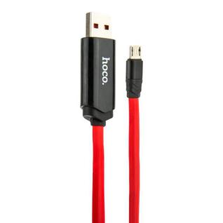USB дата-кабель Hoco U29 LED displayed timing MicroUSB (1.2 м) Красный
