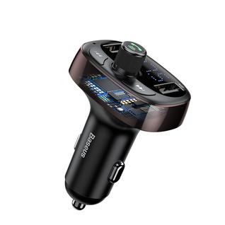 Автомобильное зарядное устройство Baseus T typed Bluetooth MP3 charger with car holder dark coffee