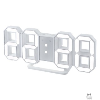 Perfeo Perfeo LED часы-будильник "LUMINOUS", белый корпус / белая подсветка (PF-663)