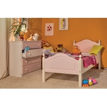 Кровать из массива сосны Детская КАЯ Эмаль Розовая + Эмаль Белая