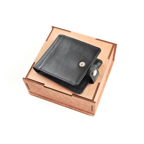 Подарочный набор: портмоне комбинированное + коробка из дерева 42783926 3