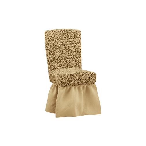 Комплект чехлов для четырех стульев ПМ: Ми Текстиль Чехол на комплект из четырех стульев жаккард с юбкой 42790520