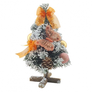 Искусственная новогодняя елка с украшениями "Оранжевая бабочка", 31 см Snowmen