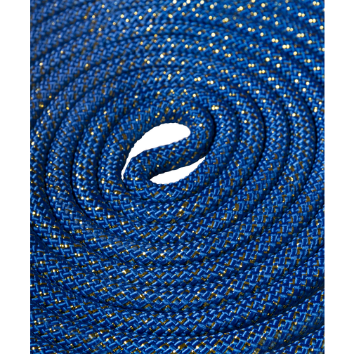 Скакалка для художественной гимнастики Amely Rgj-304, 3м, синий/золотой, с люрексом 42219732 1