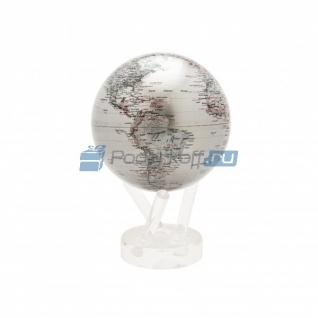 Глобус мобиле с  политической картой мира, серебристый, d 12