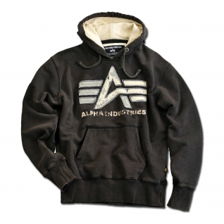 Толстовка Alpha Industries с большим "A", винтаж, цвет чёрный