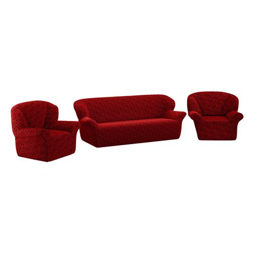 Комплект чехлов ПМ: Ми Текстиль Чехол на трехместный диван и два кресла жаккард без юбки 42790538 6