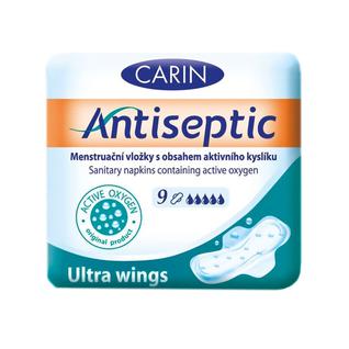 Гигиенические прокладки с крылышками антисептические Carin Ultra Wings AntiSeptic, 9 шт