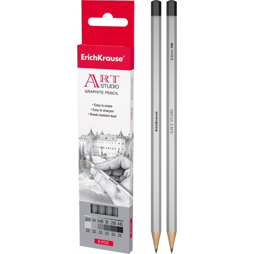 Набор чернографитных карандашей Art Studio, 6 штук Erich Krause 37709581