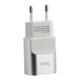 Адаптер питания Hoco C47A Metal dual port charger (2USB: 5V max 2.1A) Серебристый