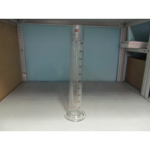 УЦЕНКА (арт-013) Мерный цилиндр со стеклянным основанием объёмом 1000 мл 9196941