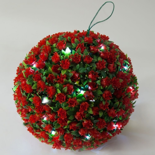 Светильник садово-парковый Feron E5209 Цветочный шар красный 8692208 2