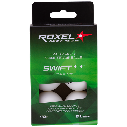 Мяч для настольного тенниса Roxel 2* Swift, белый, 6 шт. 42300675