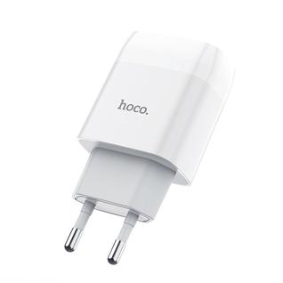 Адаптер питания Hoco C73A Glorious Dual port charger (2USB: 5V max 2.4A) Белый