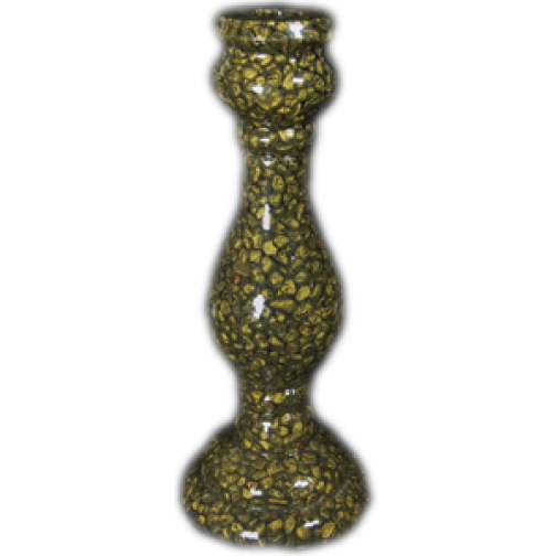 Подсвечник фигурный 26 см для тонкой свечи, Кварц окрашеный, золотой перламутр 754179