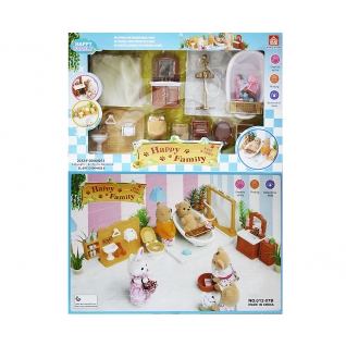 Набор кукольной мебели для ванной Happy Family с аксессуарами Junfa Toys