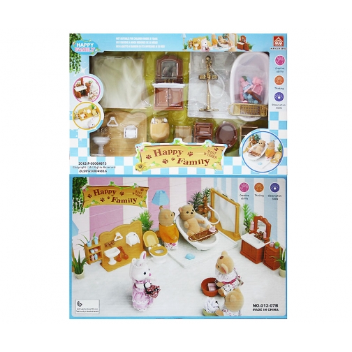 Набор кукольной мебели для ванной Happy Family с аксессуарами Junfa Toys 37712381