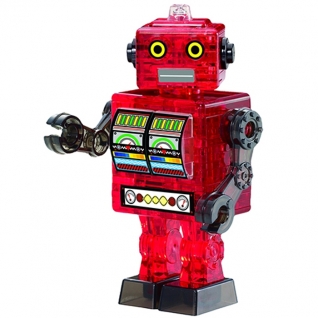 Кристальный 3D пазл "Робот", красный, 39 элементов Crystal Puzzle