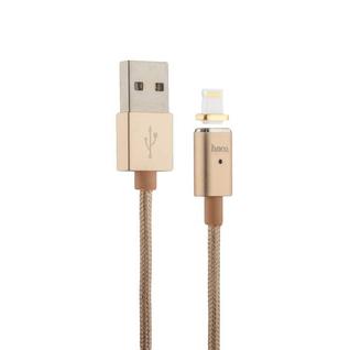 USB дата-кабель Hoco U16 Magnetic adsorption Lightning (1.2 м) Золотой
