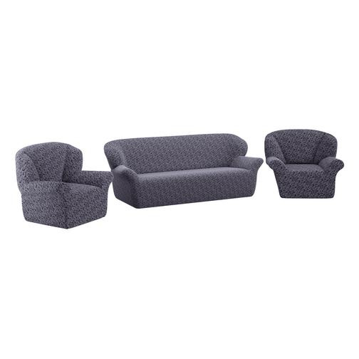 Комплект чехлов ПМ: Ми Текстиль Чехол на трехместный диван и два кресла жаккард без юбки 42790538 4