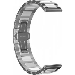 Ремешок металлический GSMIN Chafe 20 для Garmin VivoActive 3 (Серебристо - белый)